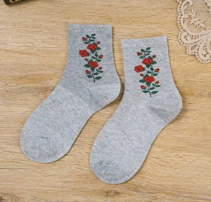 heather grey red rose socks.jpg