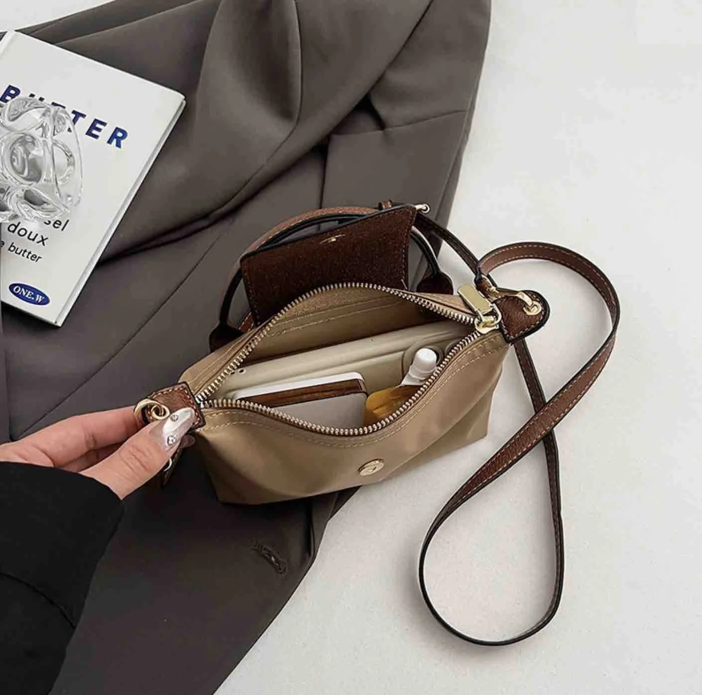 kahki purse mini filled.jpg