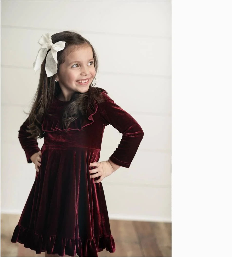 velvet ruffle dress wine.jpg