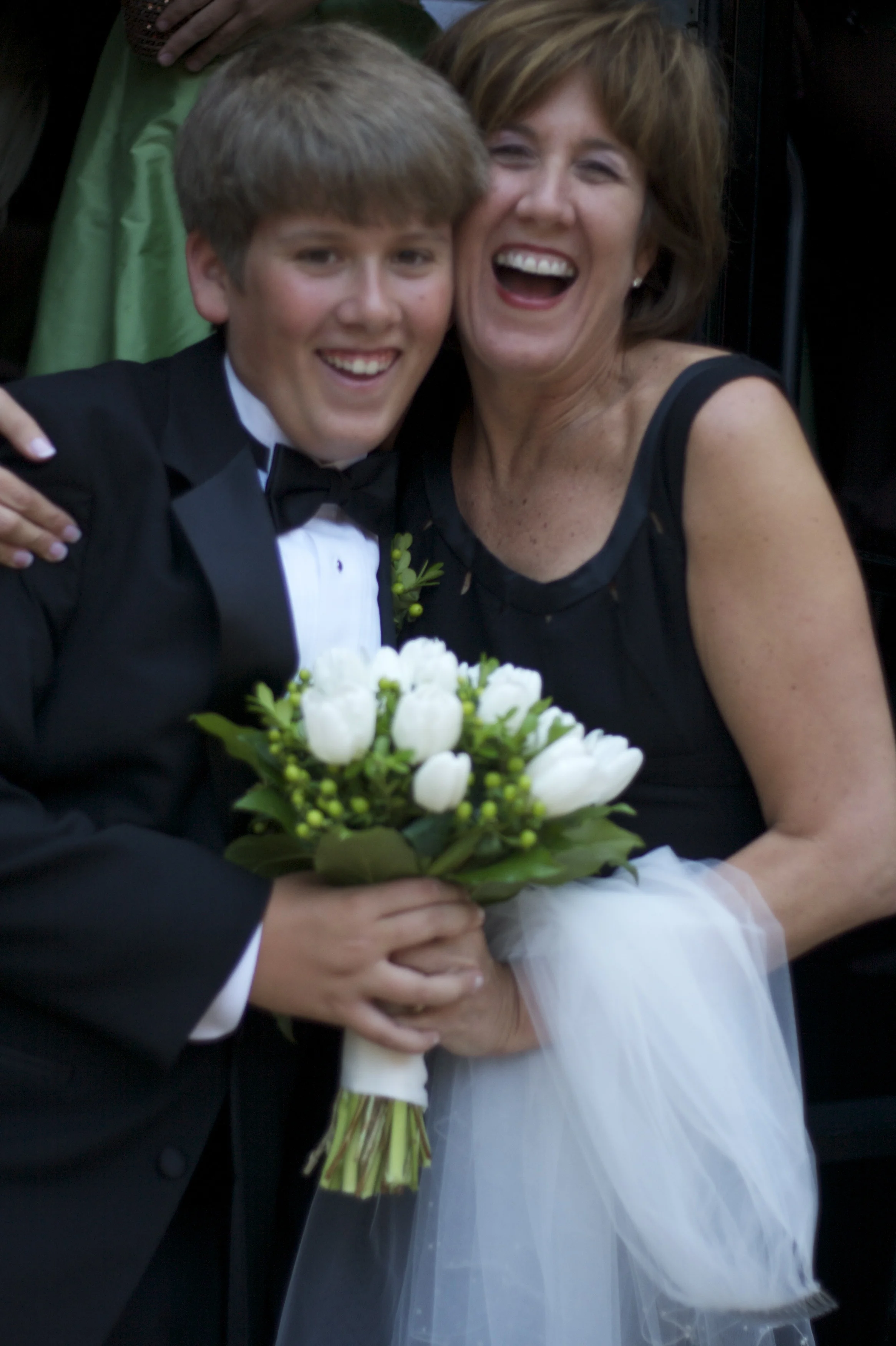 price and his momma at his sister's wedding. 5 years ago. 
