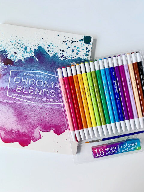 OOLY CHROMA BLENDS WATERCOLOR PAPER AND CHROMA BLENDS PENCILS