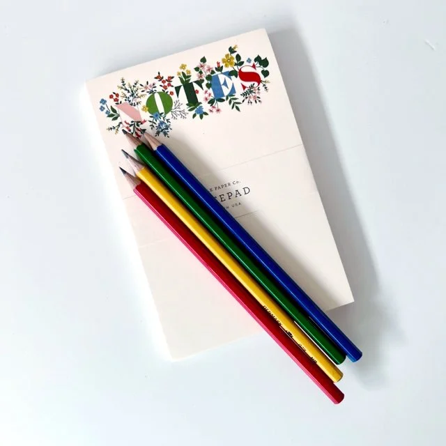 RIFLE PAPER CO. - "NOTES" NOTEPAD PLUS PENCILS