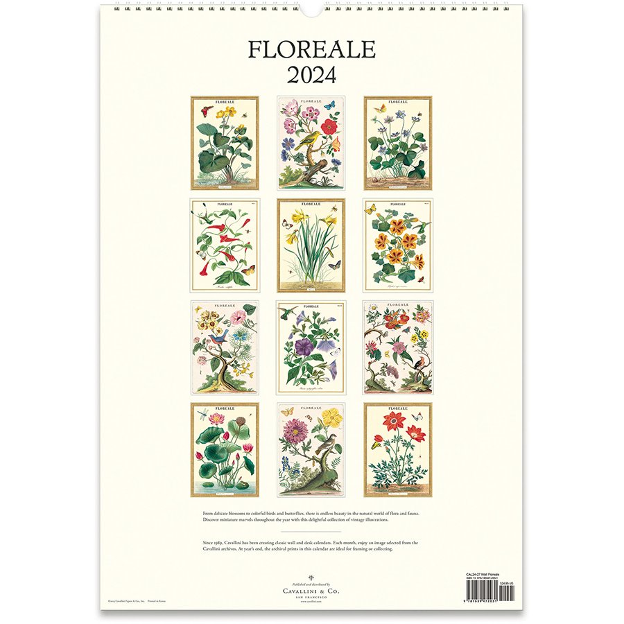CAVALLINI 2024 FLOREALE WALL CALENDAR — Pickle Papers