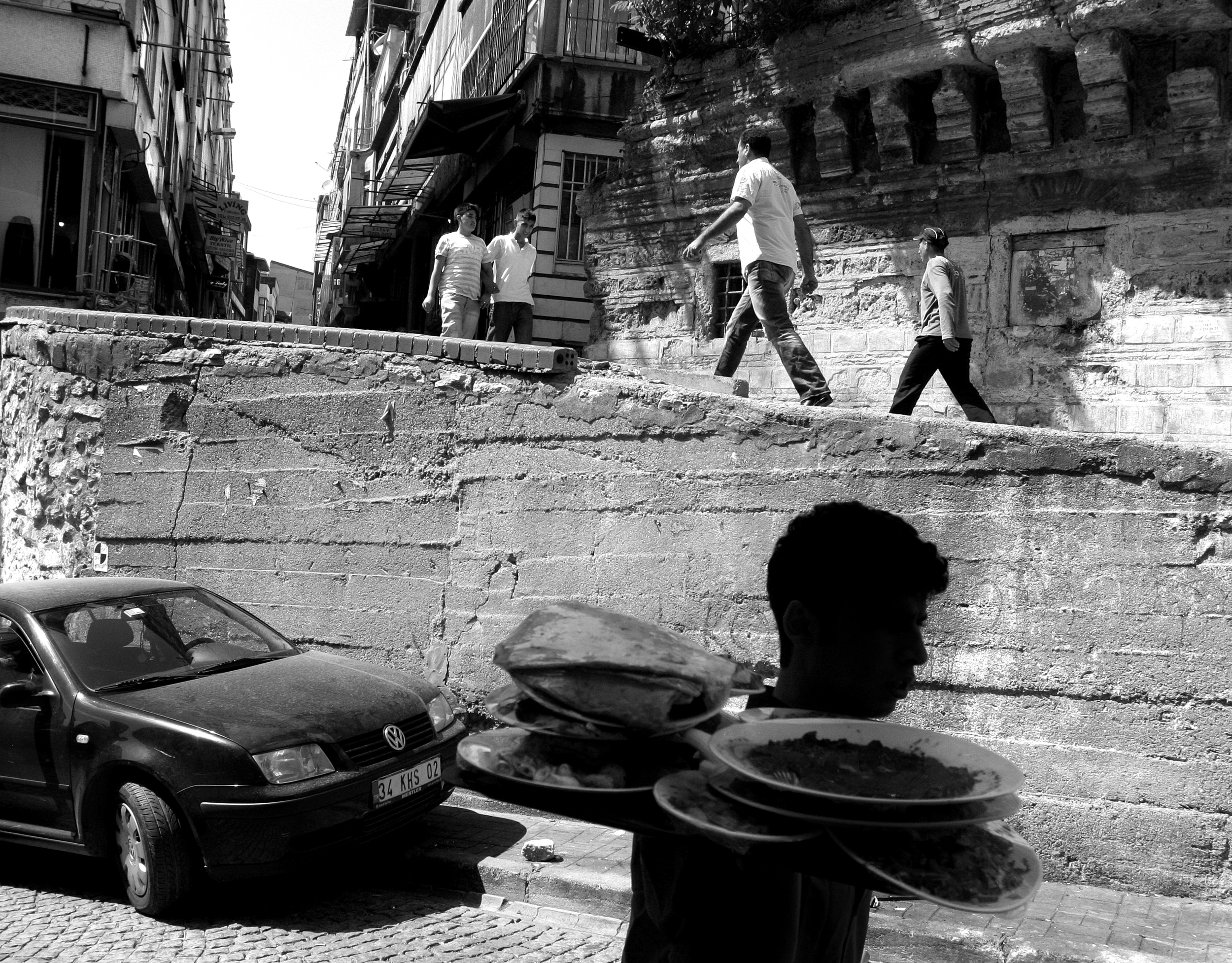  Food vendors and workers in the city of Istanbul, Turkey go about their business near in neighborhoods less populated than the tourist filled Sultanahmet District.  