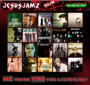 Jesus Jamz 316.FM is the new Internet "HOT SPOT" for Contemporary Christian Music! They play all the latest Christian hits as well as the Top Christian Rock! JESUS JAMZ 316.FM is absolutely FREE! You are welcome to tune in to this Contemporary Christian Music Station as often as you like from anywhere in the world! The owners of the station, Craig and Janet Tuin have such hearts for God and the Lord has blessed this ministry in big ways. I am so blessed to partner with them in spreading hope and the love of Christ to a hurting world!
