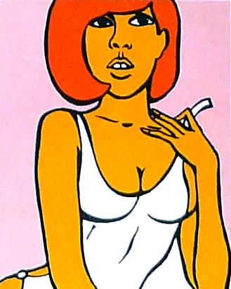 Guy Peellaert's The Adventures of Jodelle (1966) is widely regarded as the first graphic novel to emerge from the Pop-Art movement. This image was used on the cover of the book's German edition.