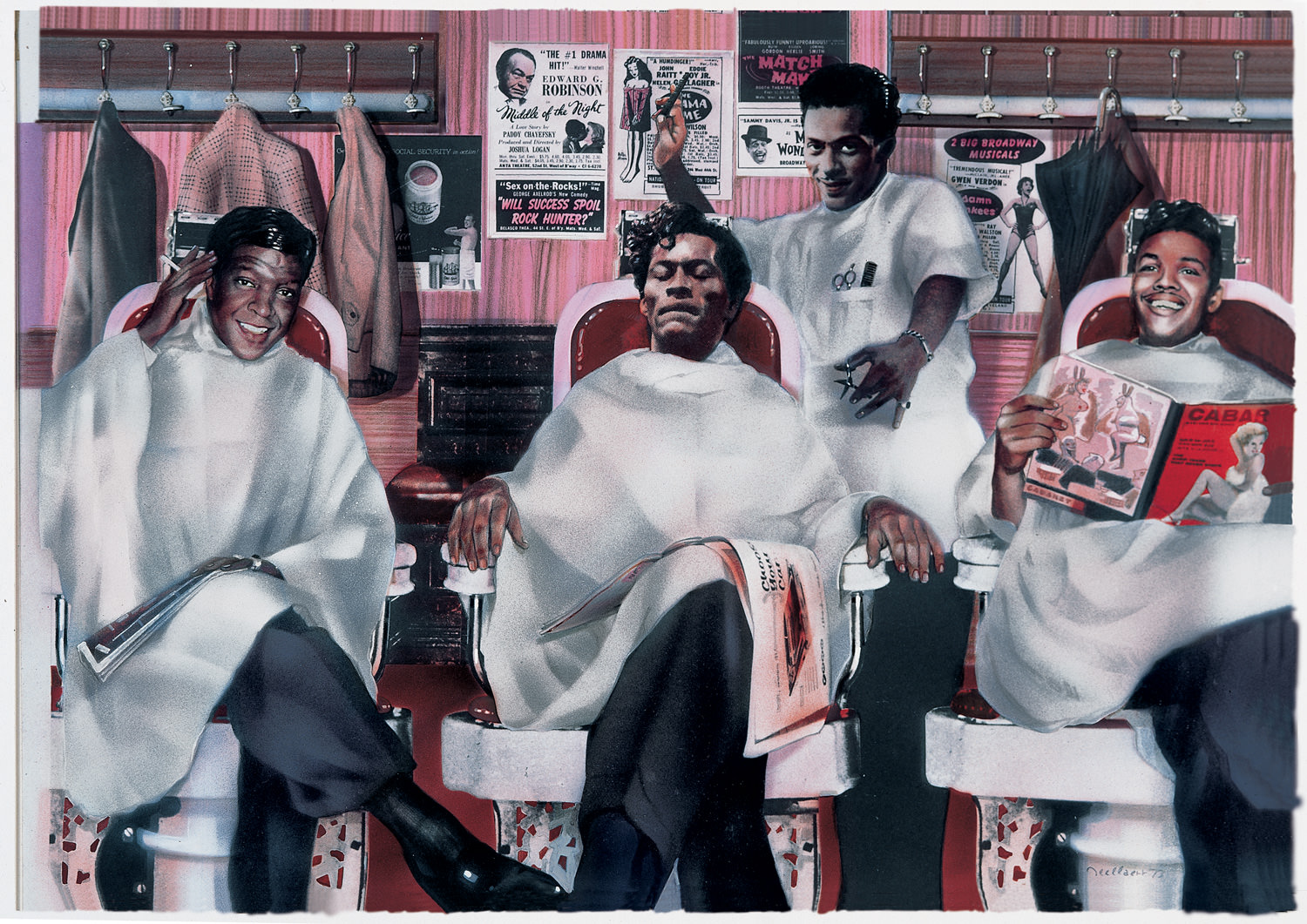 Chuck Berry by Guy Peellaert, from the Rock Dreams series (1970-1973). Photomontage, ink and paint on paper.