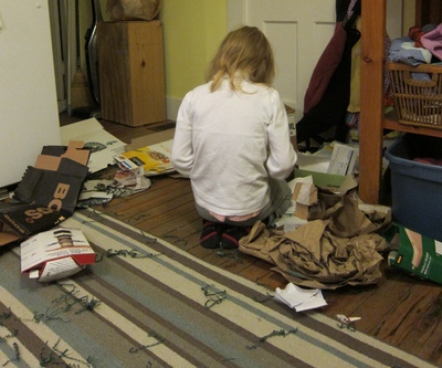 A quiet time project... not sure what, but created out of the paper recycle bin.