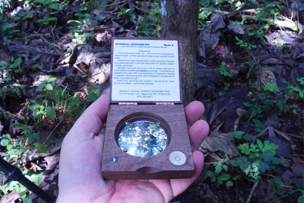 Densiometer to measure tree canopy cover