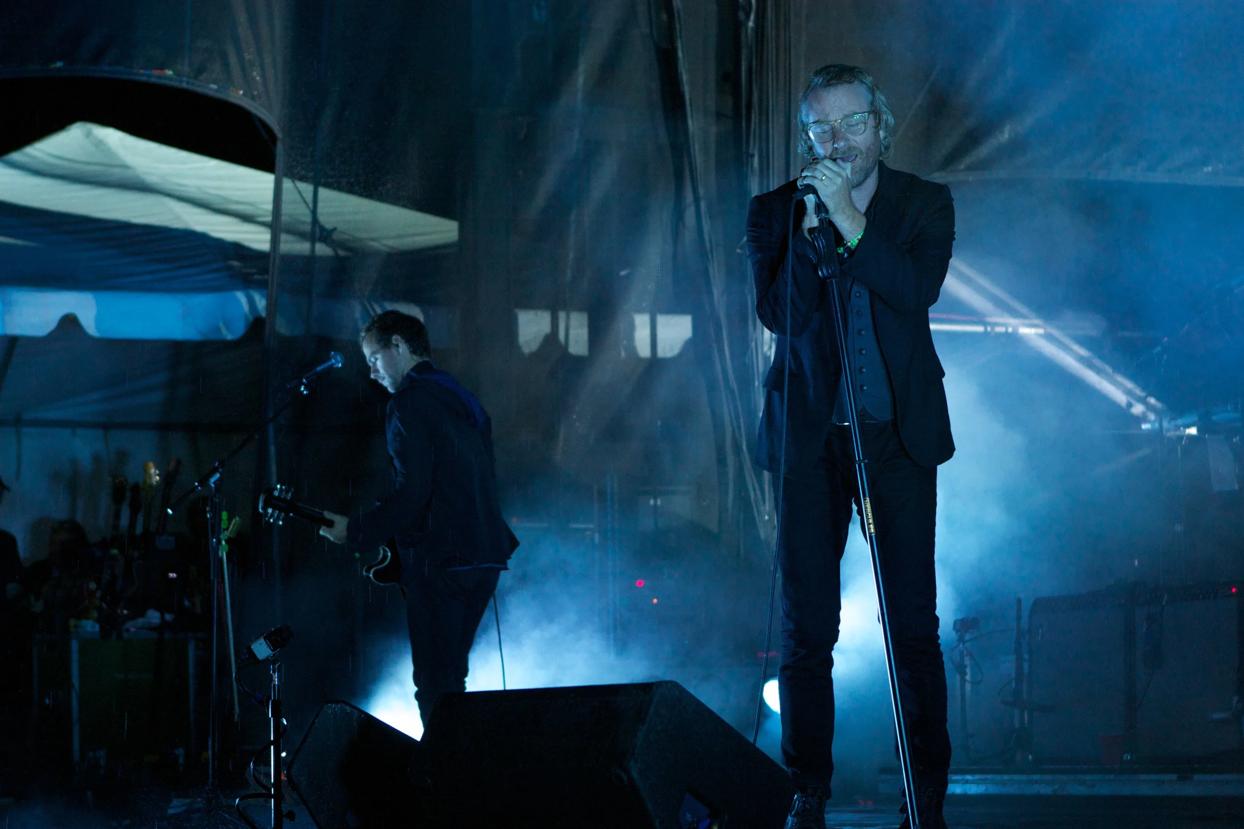 Matt Berninger of The National closing out the final night of a cold, rainy Riot Fest (Photo Credit: Matt Smith)