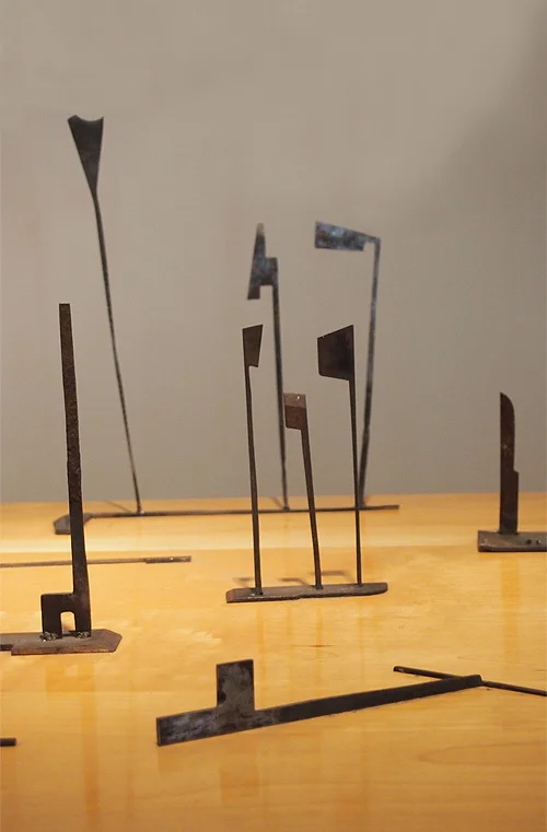 Sculptural totems by Edward Tufte Photo: Cia Mooney
