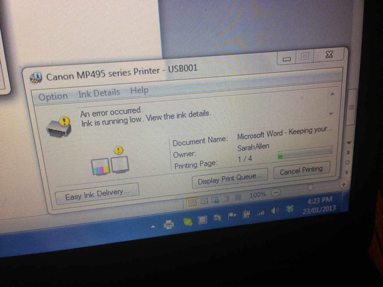 Meanwhile printer problems abound back at IntrepidHQ!