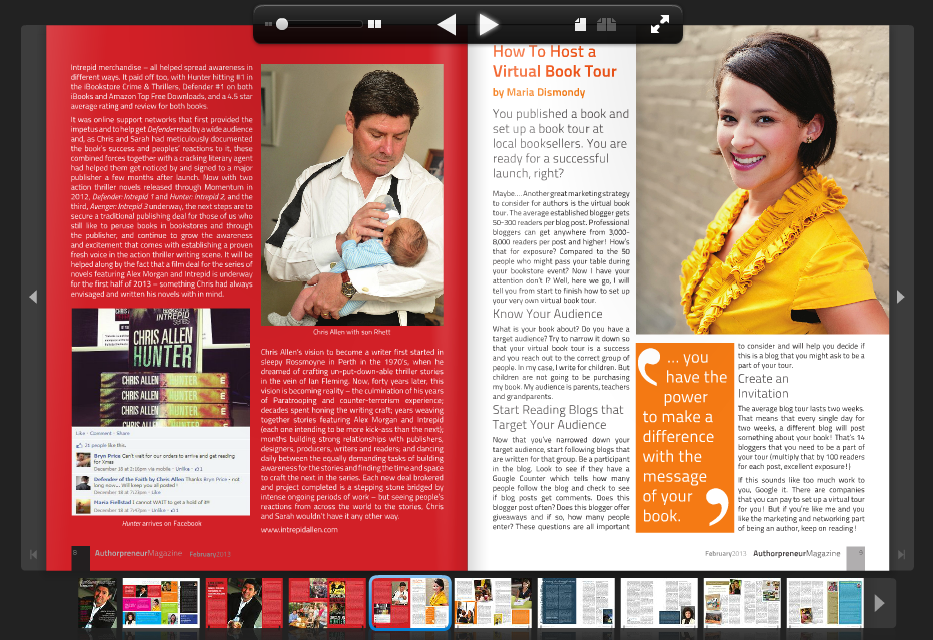 Cover story with Chris Allen on straddling the publishing divide in Authorpreneur Magazine.