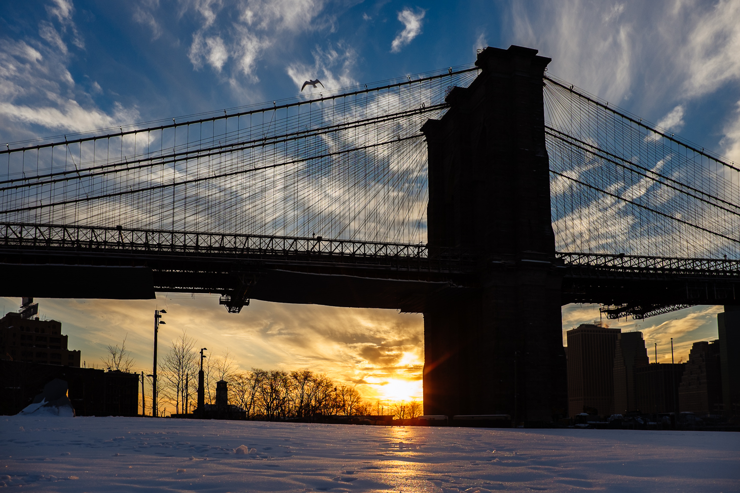 Brooklyn Bridge sunset - New York City
