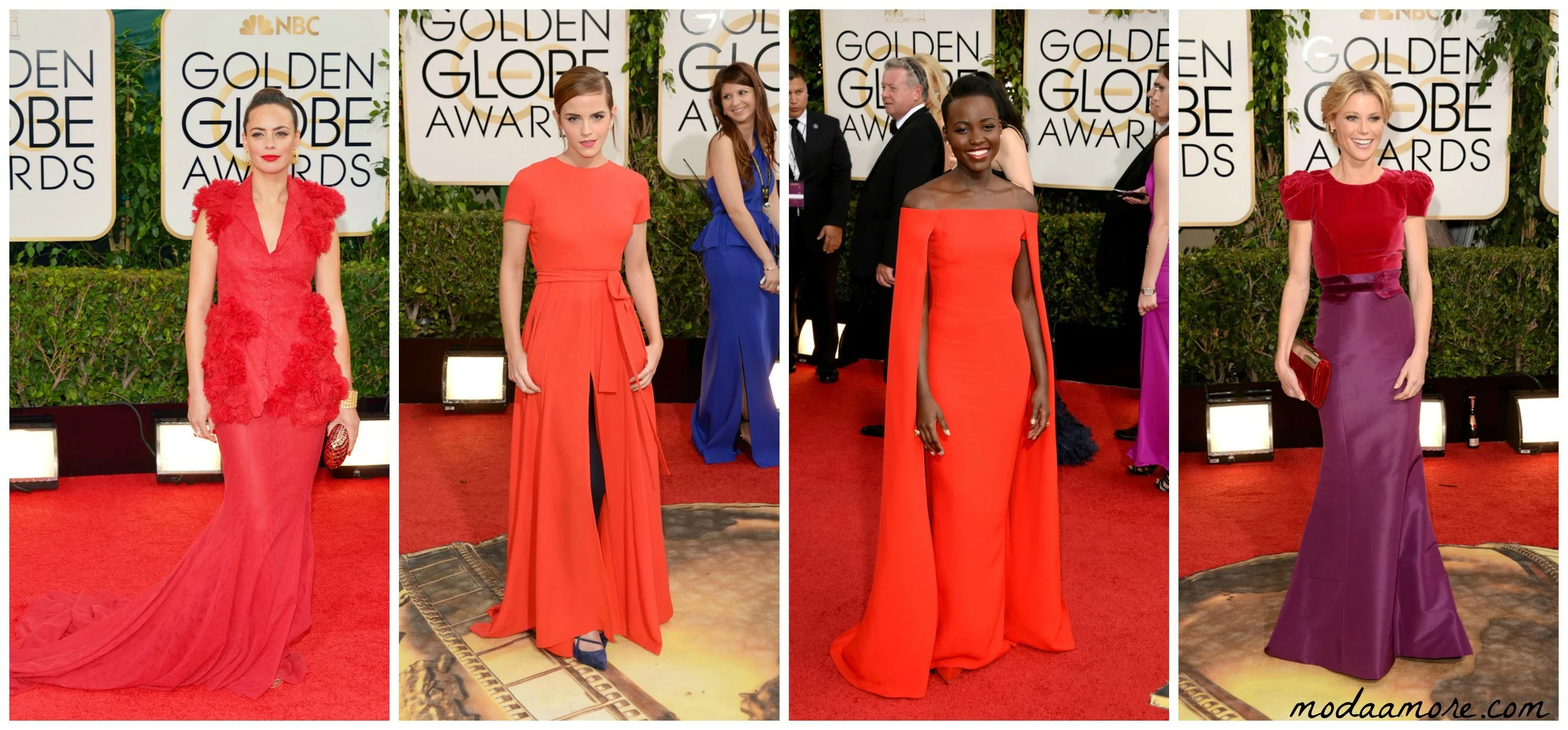 Emma Watson in Dior, Lupita Nyong'o in Ralph Lauren, Julie Bowen in Carolina Herrera