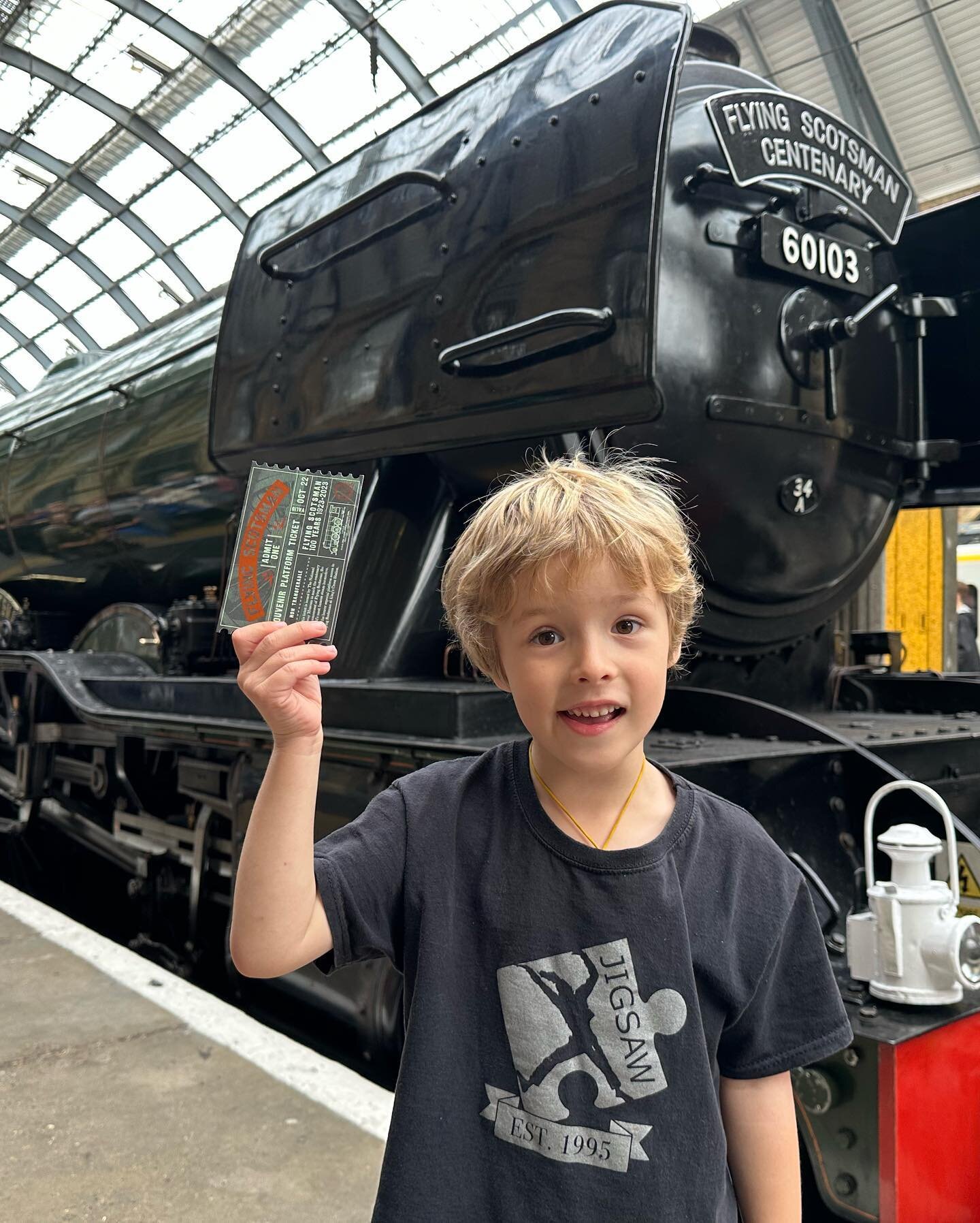 Find something to love like the way Brey loves locomotives. Beautiful dork. 🚂❤️🚂