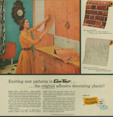 1955 Con-Tact Knotty Pine Ad
