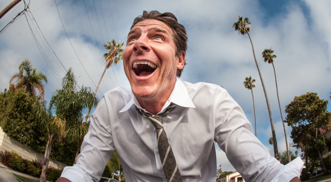 Ty Pennington Rides A Bike.