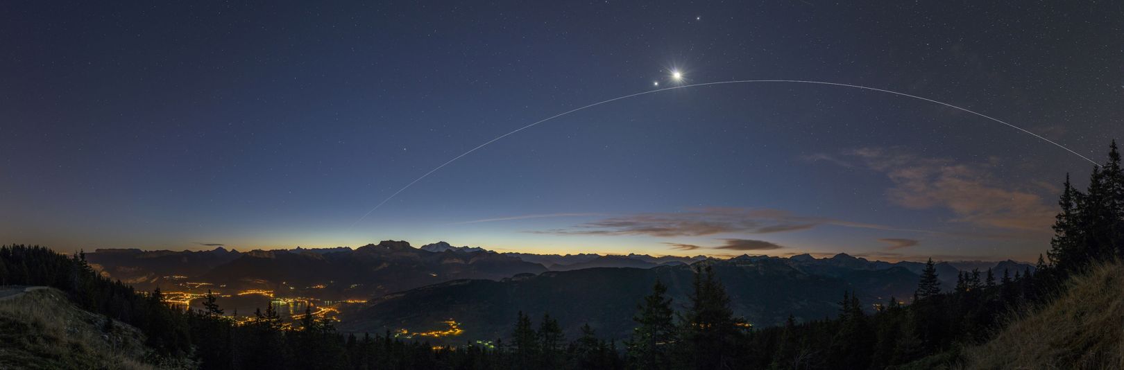 ISS UNDER VENUS AND THE MOON