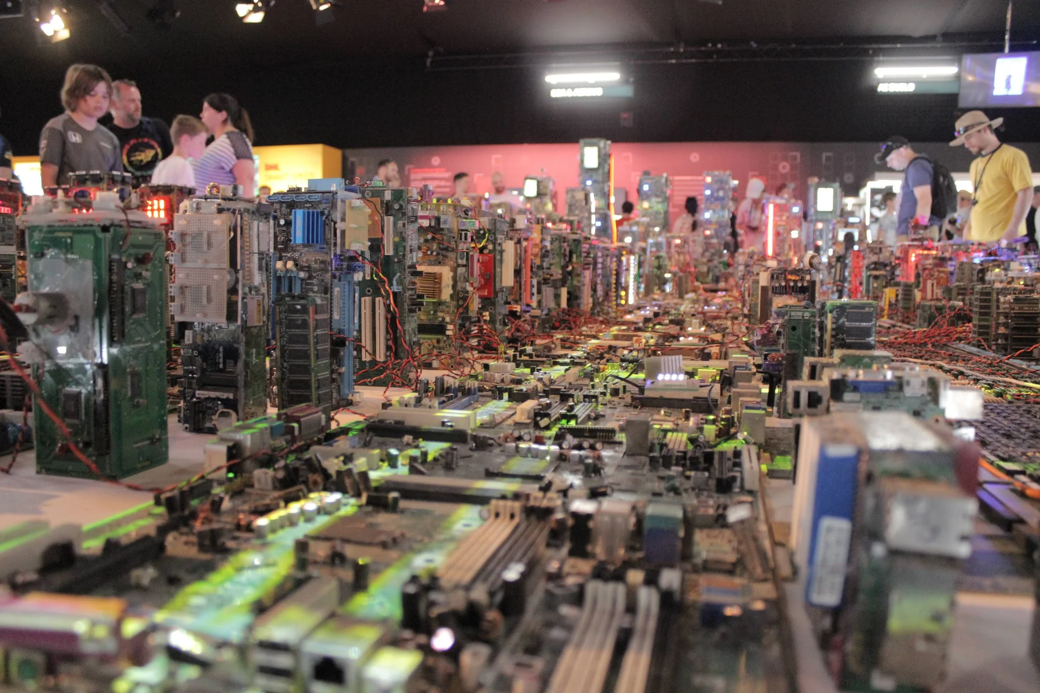 An entire cityscape made of computer chips…