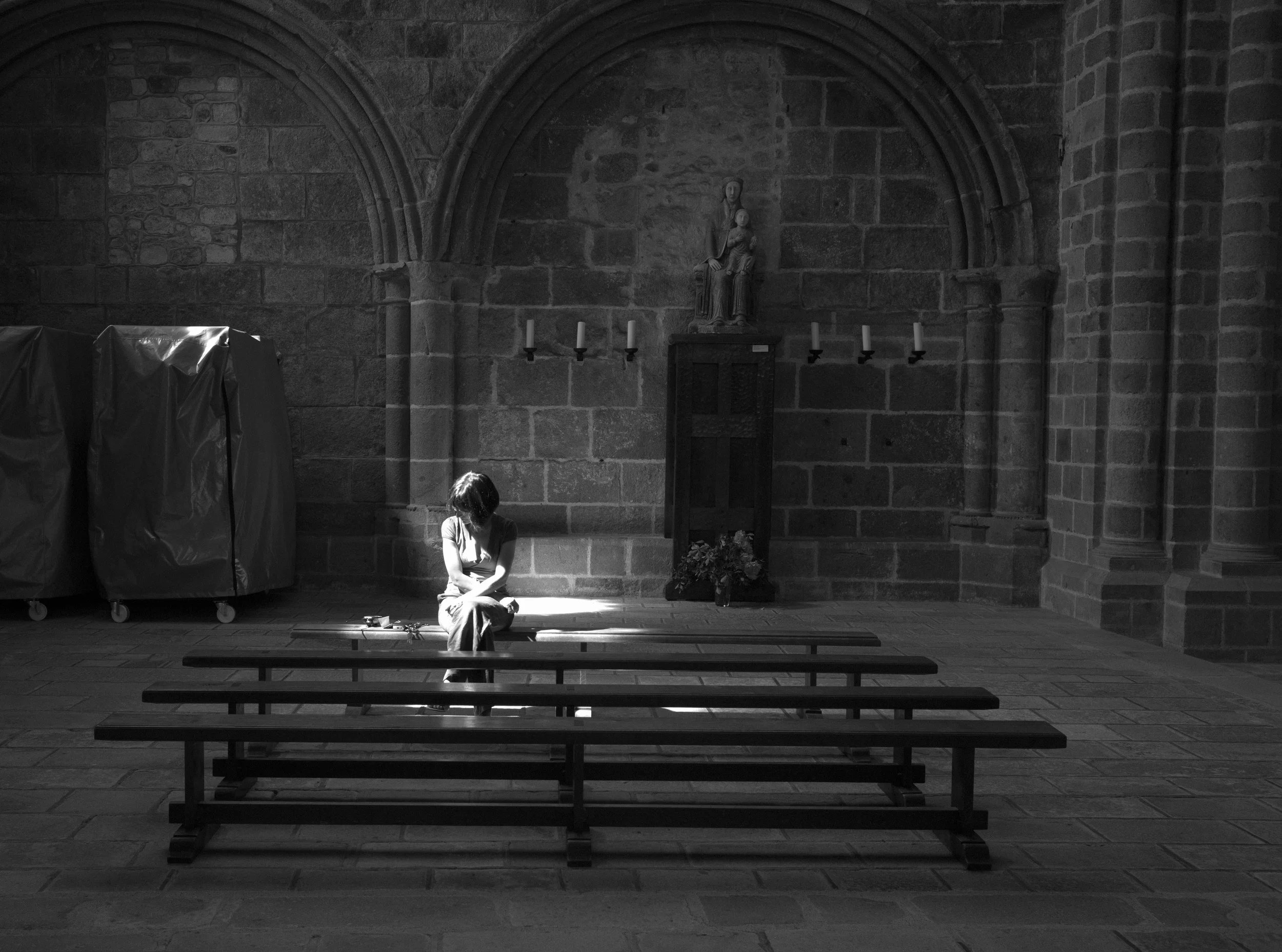 In the abbey at Mont St-Michel