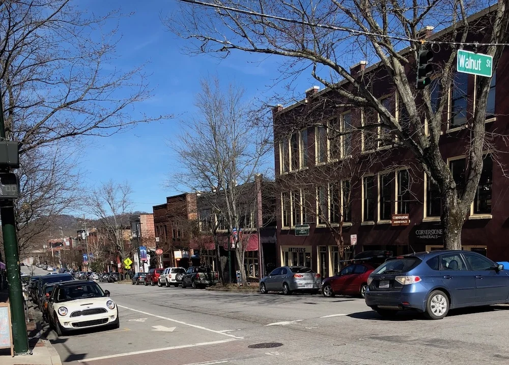 Vibrant downtown Asheville. 