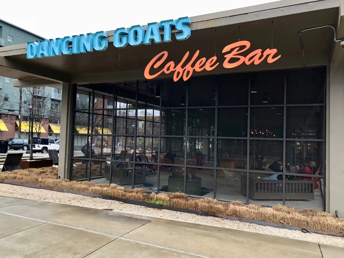 When you arrive at Dancing Goats Coffee Bar at the Ponce City Market in Atlanta, there's a sense of being someplace special.