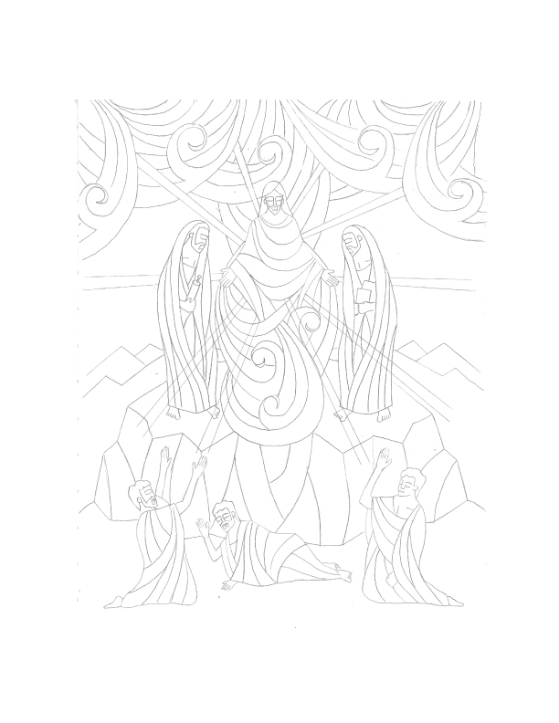 My first draft of the art for The Transfiguration of Our Lord.