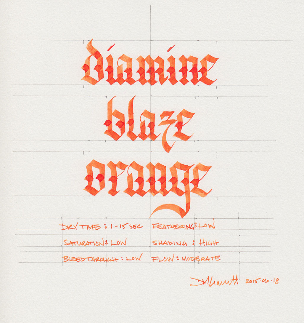 Diamine Blaze Orange. Click to embiggen.