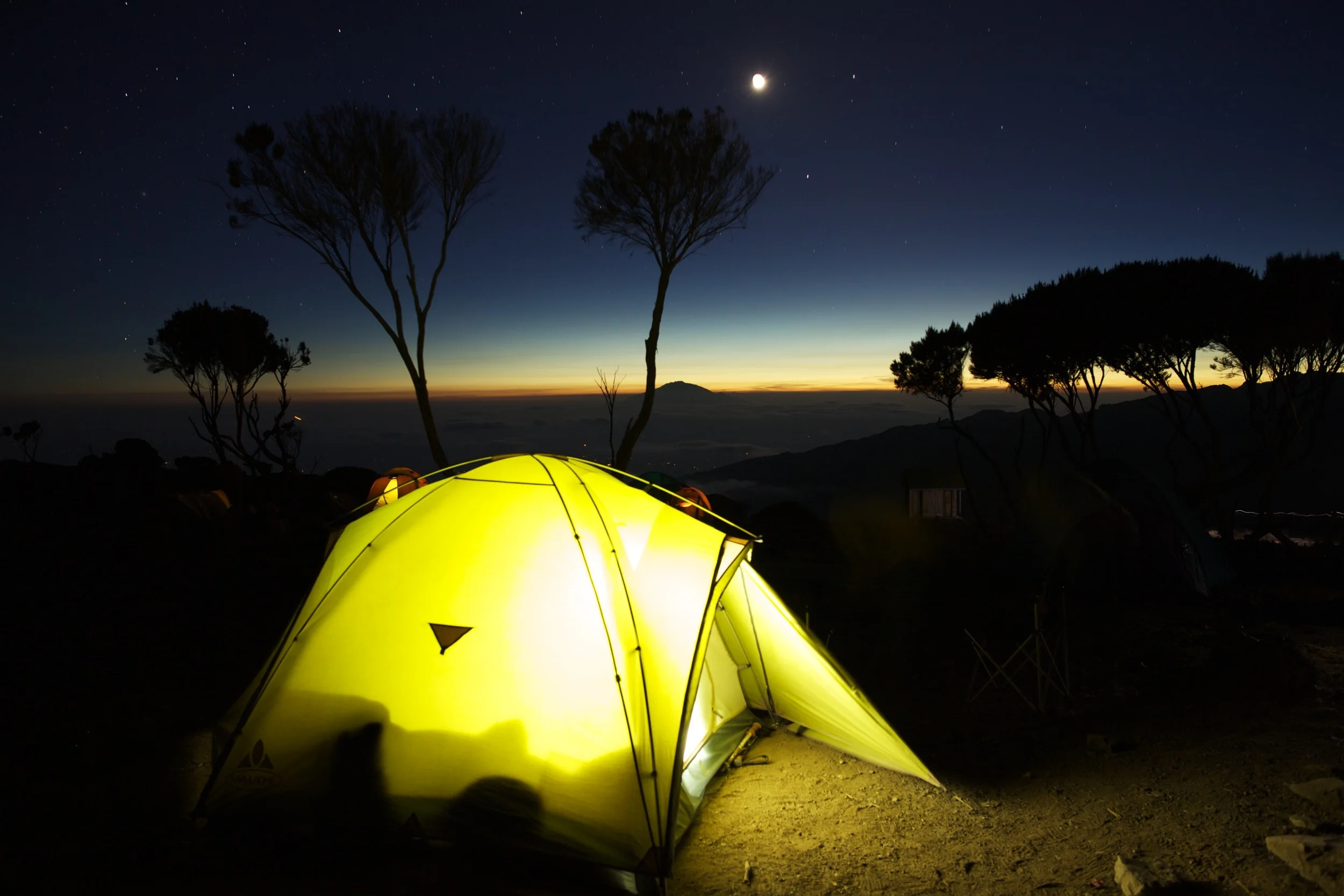 Shira Camp at dusk, 3940 asml, Kilimanjaro (TZ), Sep 2012