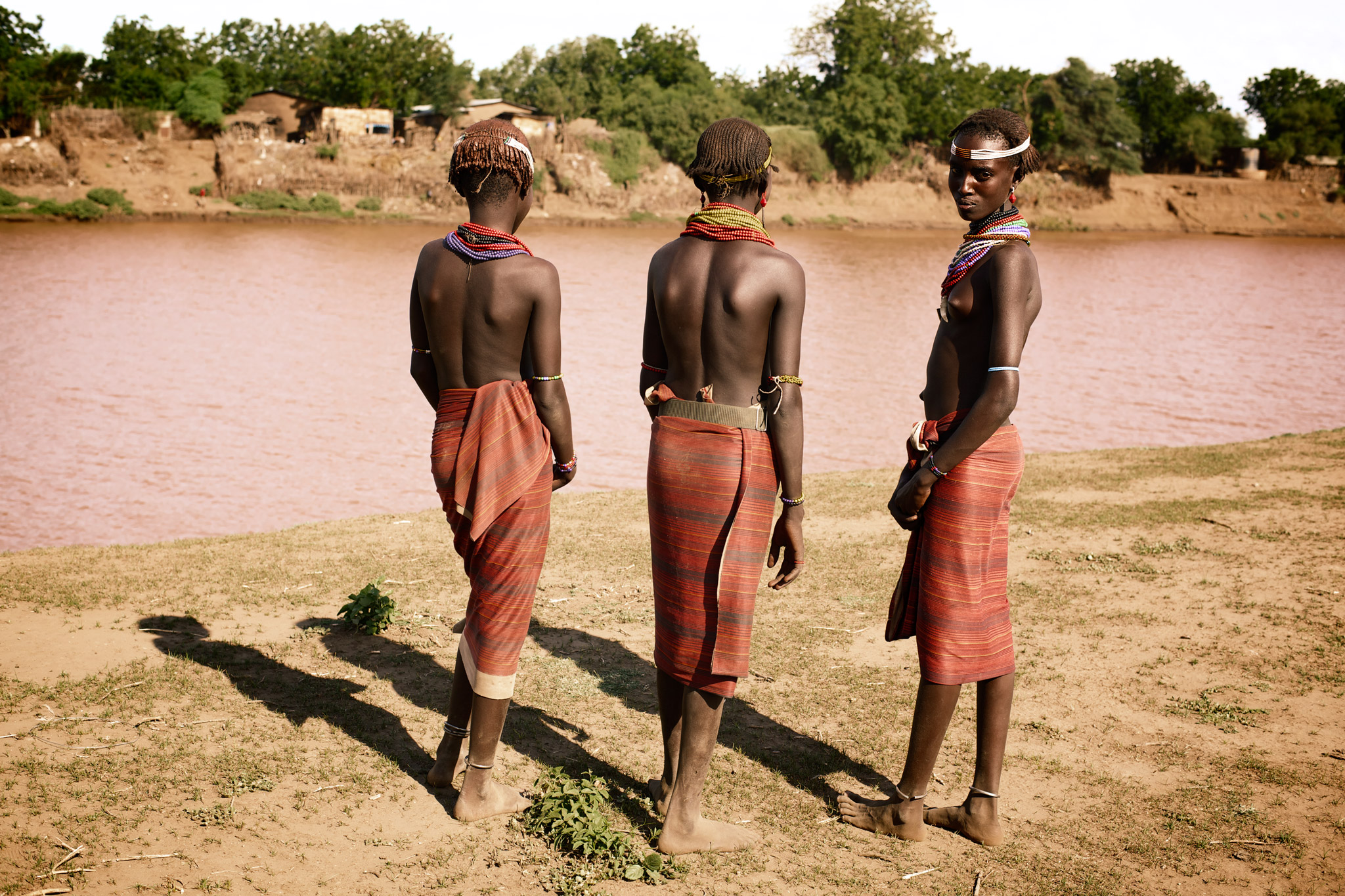 Daasanach Girls at Omo Riverbank, Ethiopia