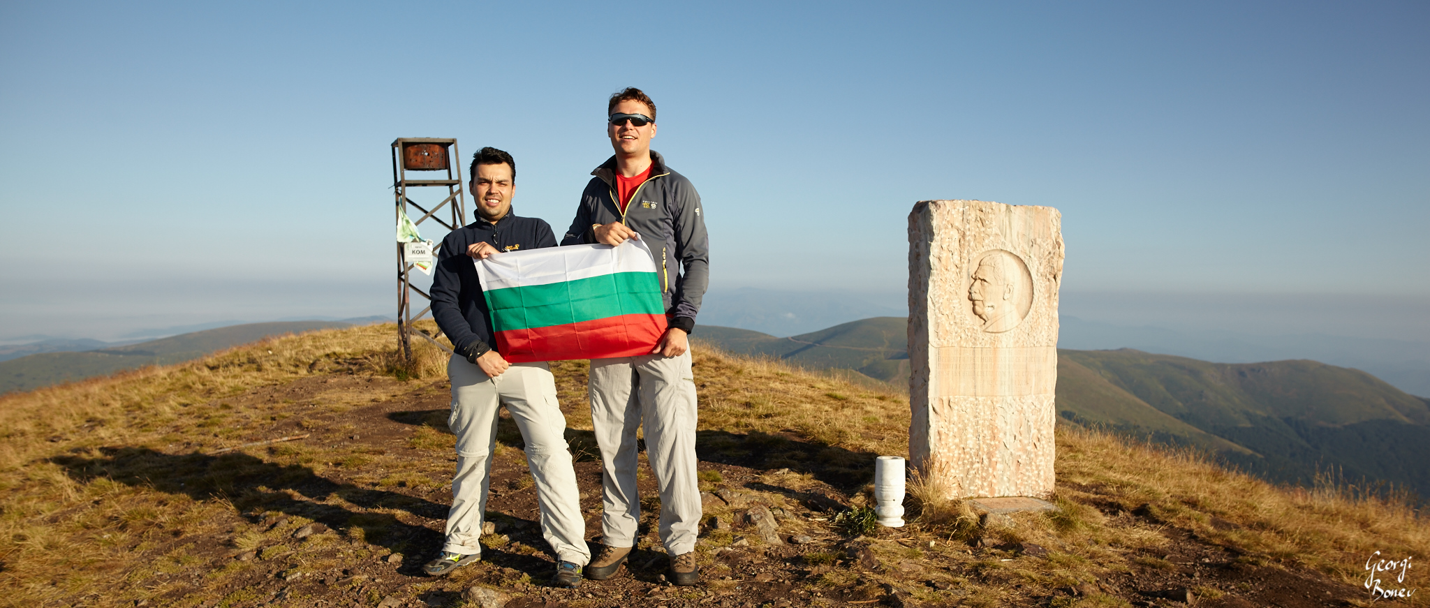Mitko & Georgi at Kom peak, Bulgaria