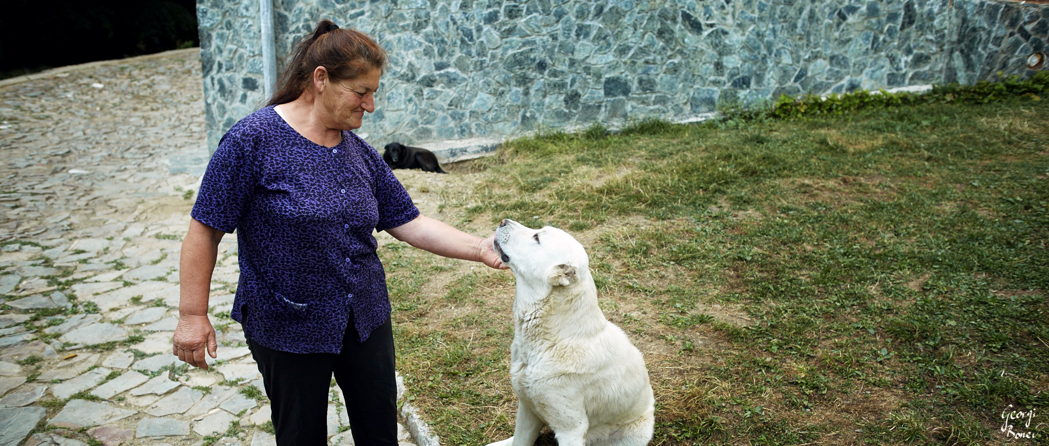 Halil & her dog, Leskova refuge, Bulgaria