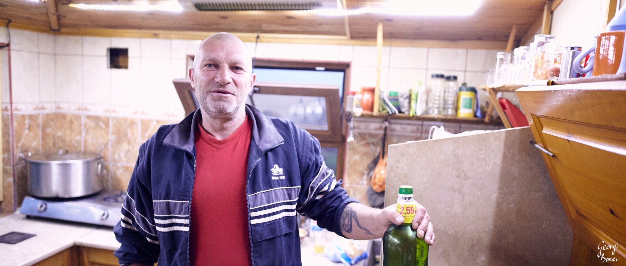 Hristo, the manager of Botev shelter, Mt. Stara planina, Bulgaria