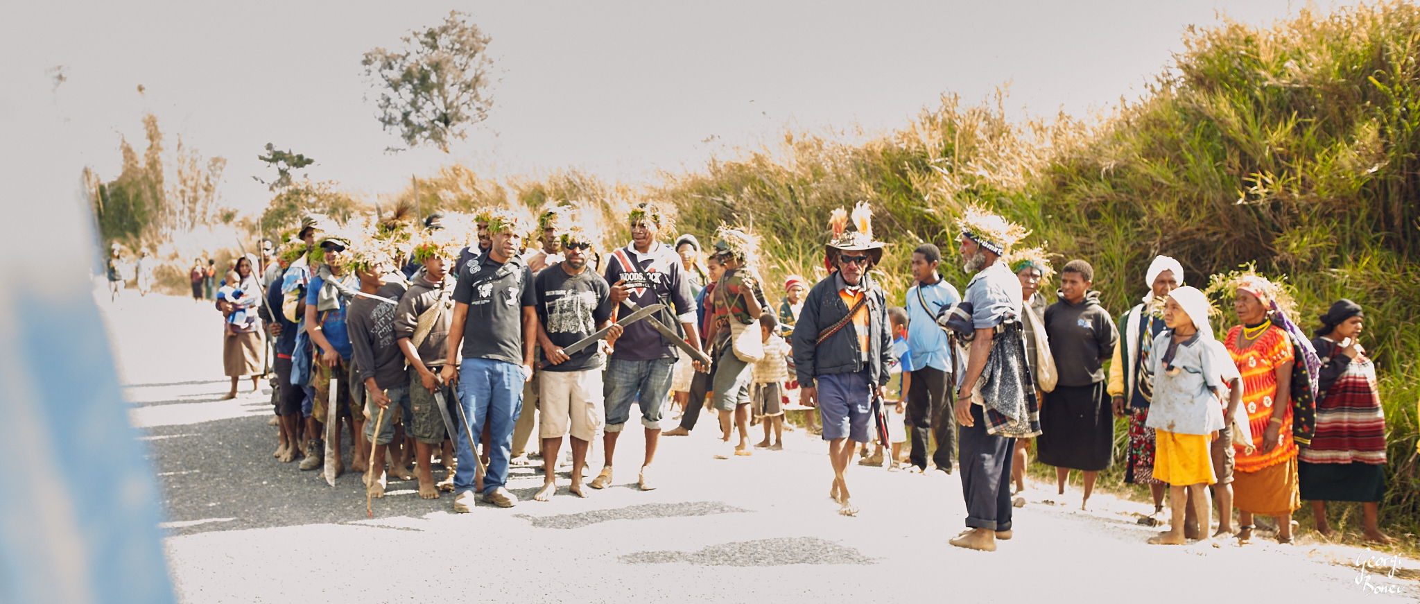 A clan going to a war, PNG