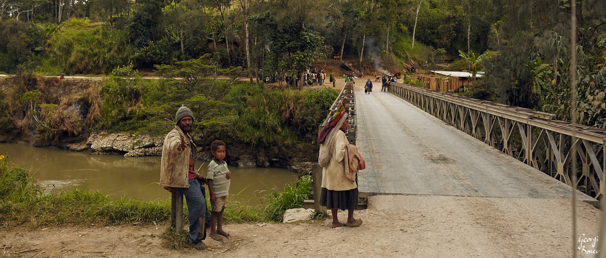 Crossing Kikori river, PNG