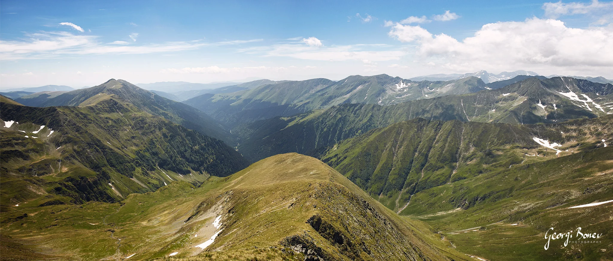 The view from Moldoveanu Peak, Fagaras Mountain, Romania