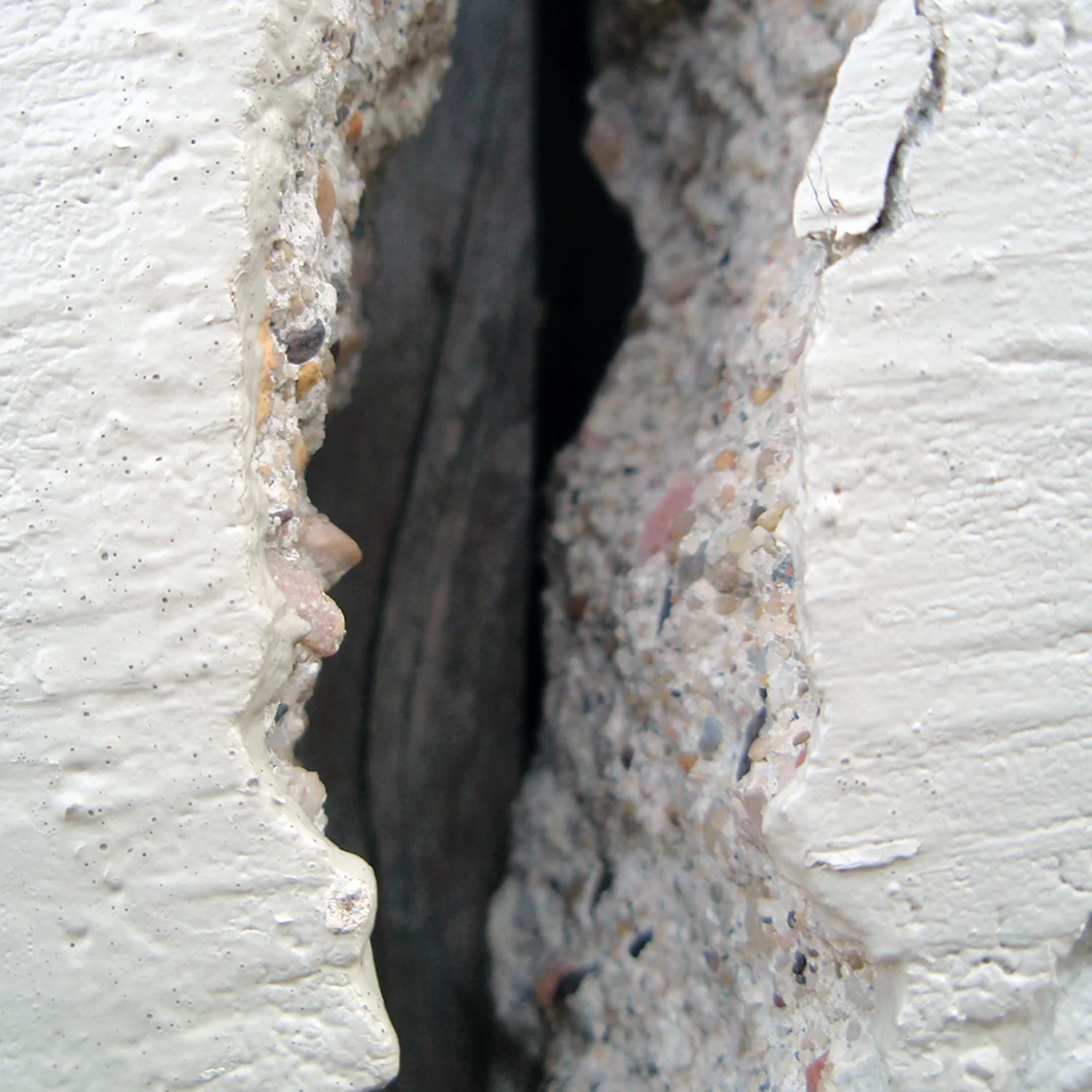 Figure 5. Massive crack in concrete wall. Photo credit Michael Beckwith.