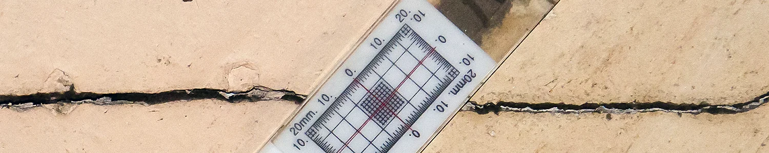 Figure 7. Pre-existing cracks are ideal candidates for continuous structural monitoring before and after seismic events. Photo credit: Joseph Schneid.