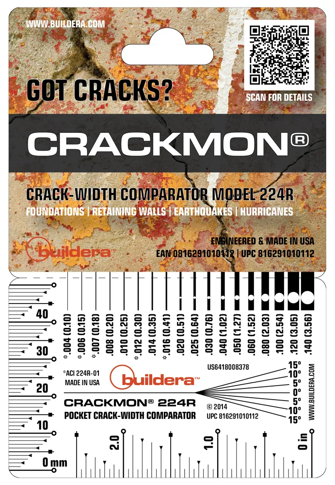 Buildera™ CRACKMON® 224R™ Crack-Width Comparator. Use stand-alone or in conjunction with Buildera CRACKMON 4020A and 5020AV crack monitors.