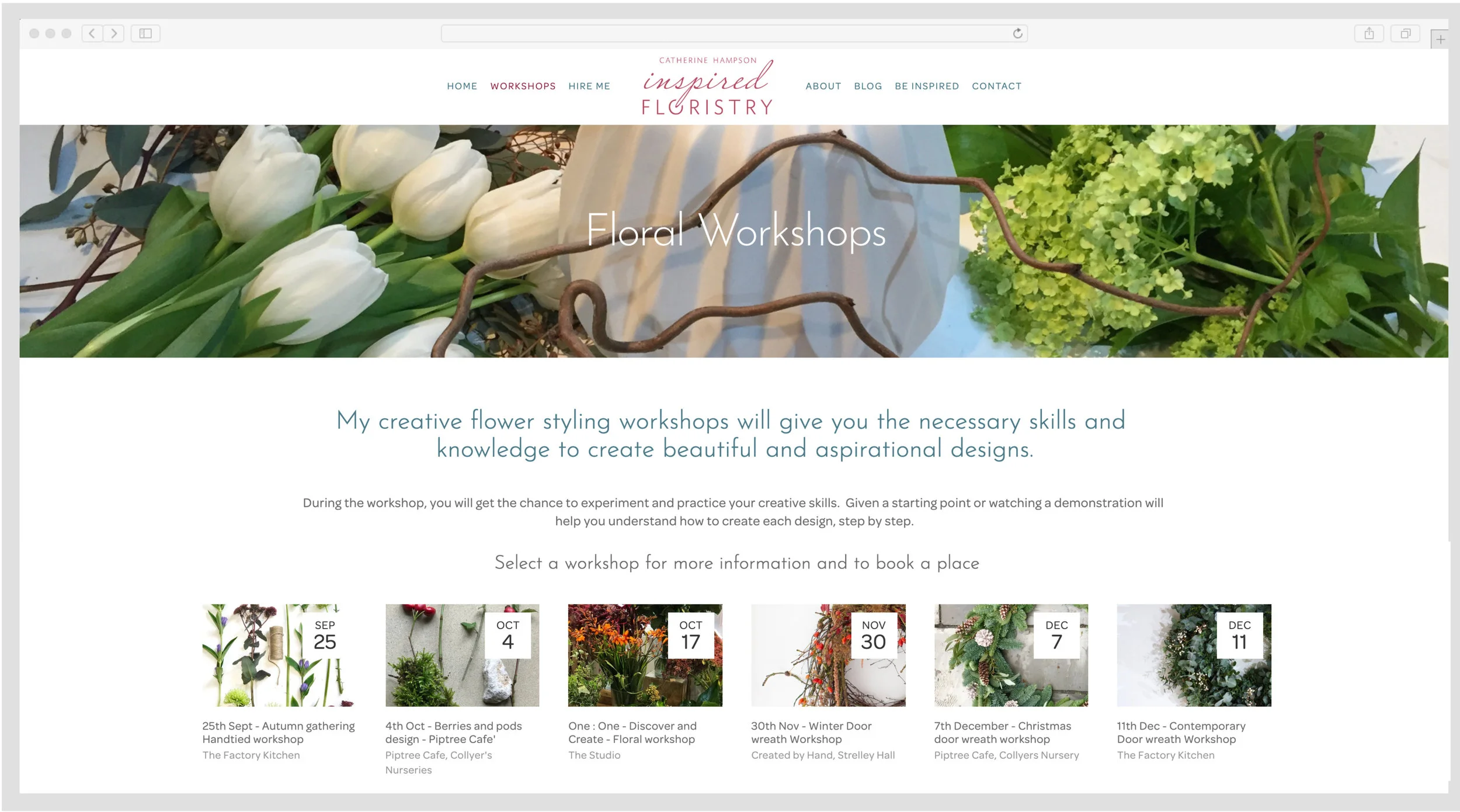 Inspired Floristry. Floristry Workshops