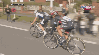 natelife :
Remember that time Vanmarcke motioned Fabian through, and Fabian attacked around road furniture. Oh Spartacus! | Nate ★ Life GIF!