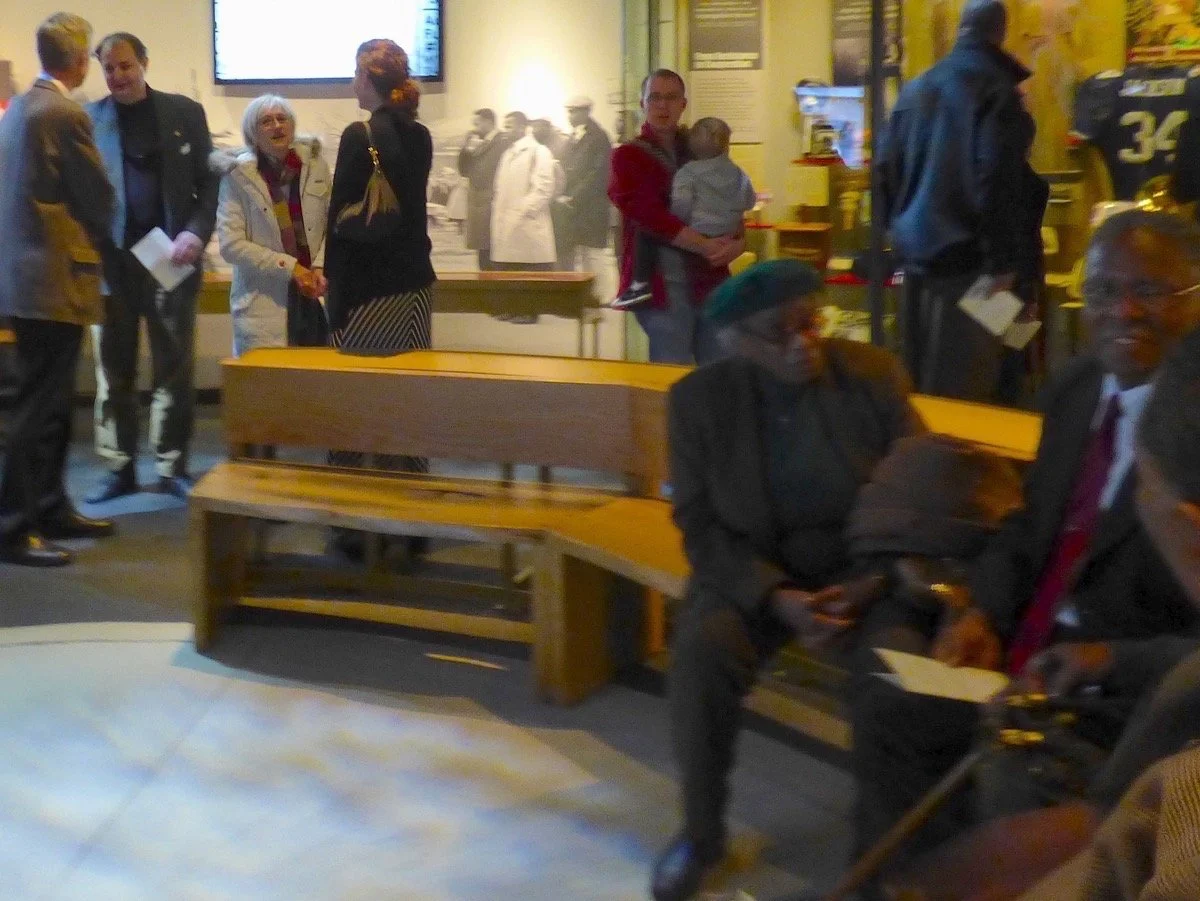 Museum of Alabama - Montgomery.  One of the benches we designed and built for the museum, photographed during the grand opening.