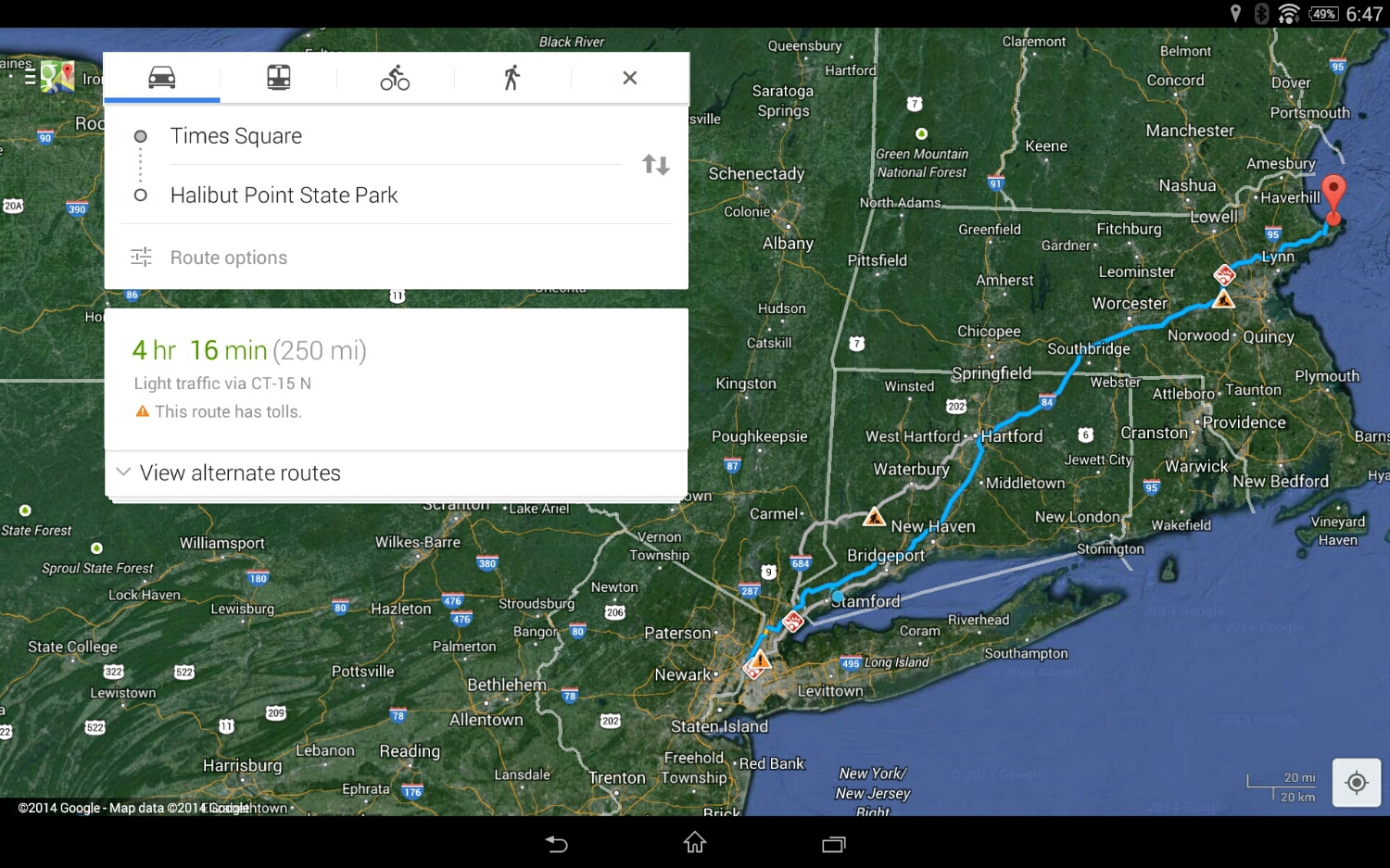 Distance to destination