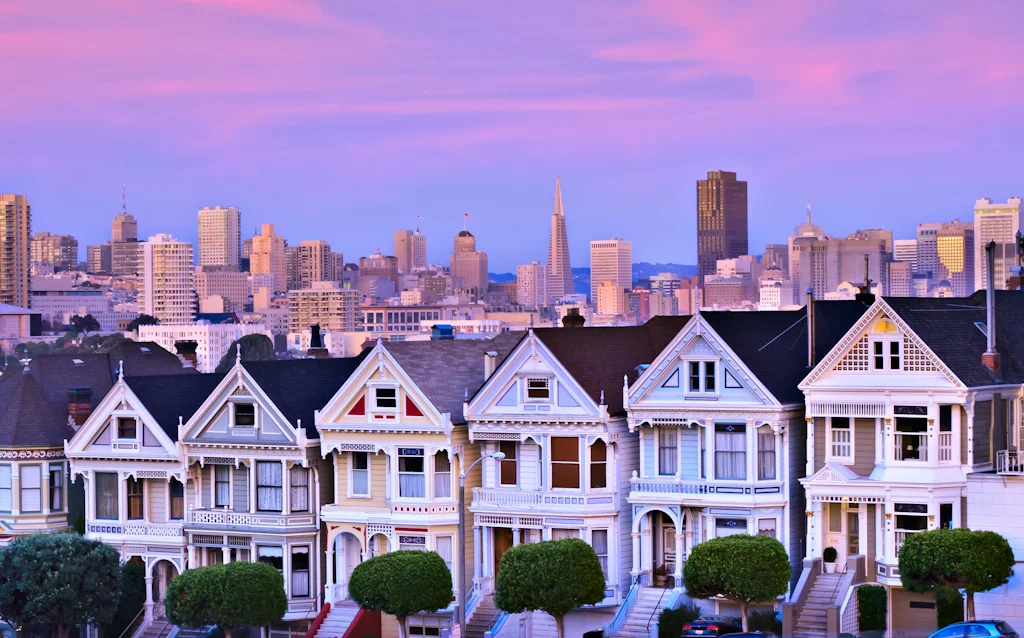 Painted Ladies with pink and blue hats, San Francisco.jpg