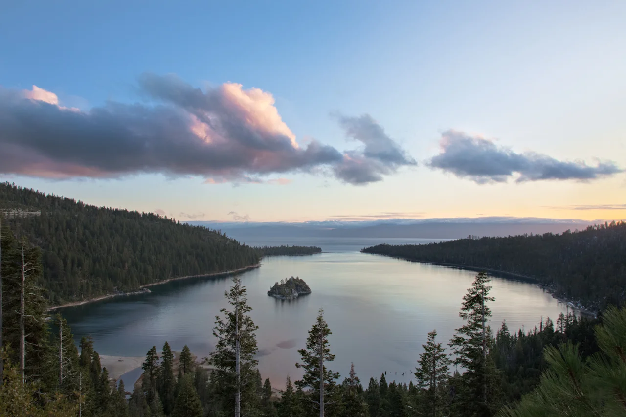 Sunrise above Emerald Bay at Lake Tahoe