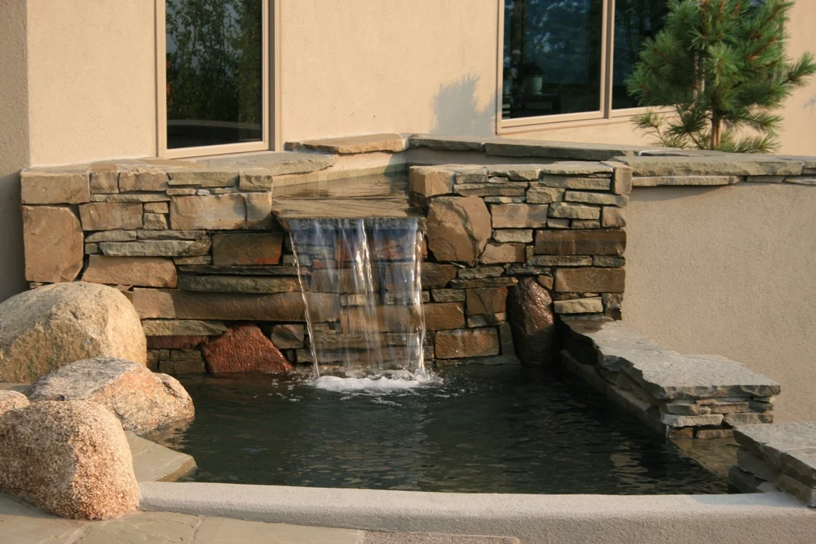 stone fountain entry