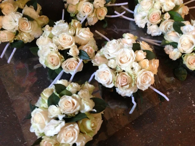 These bouquets will become the chair decor.