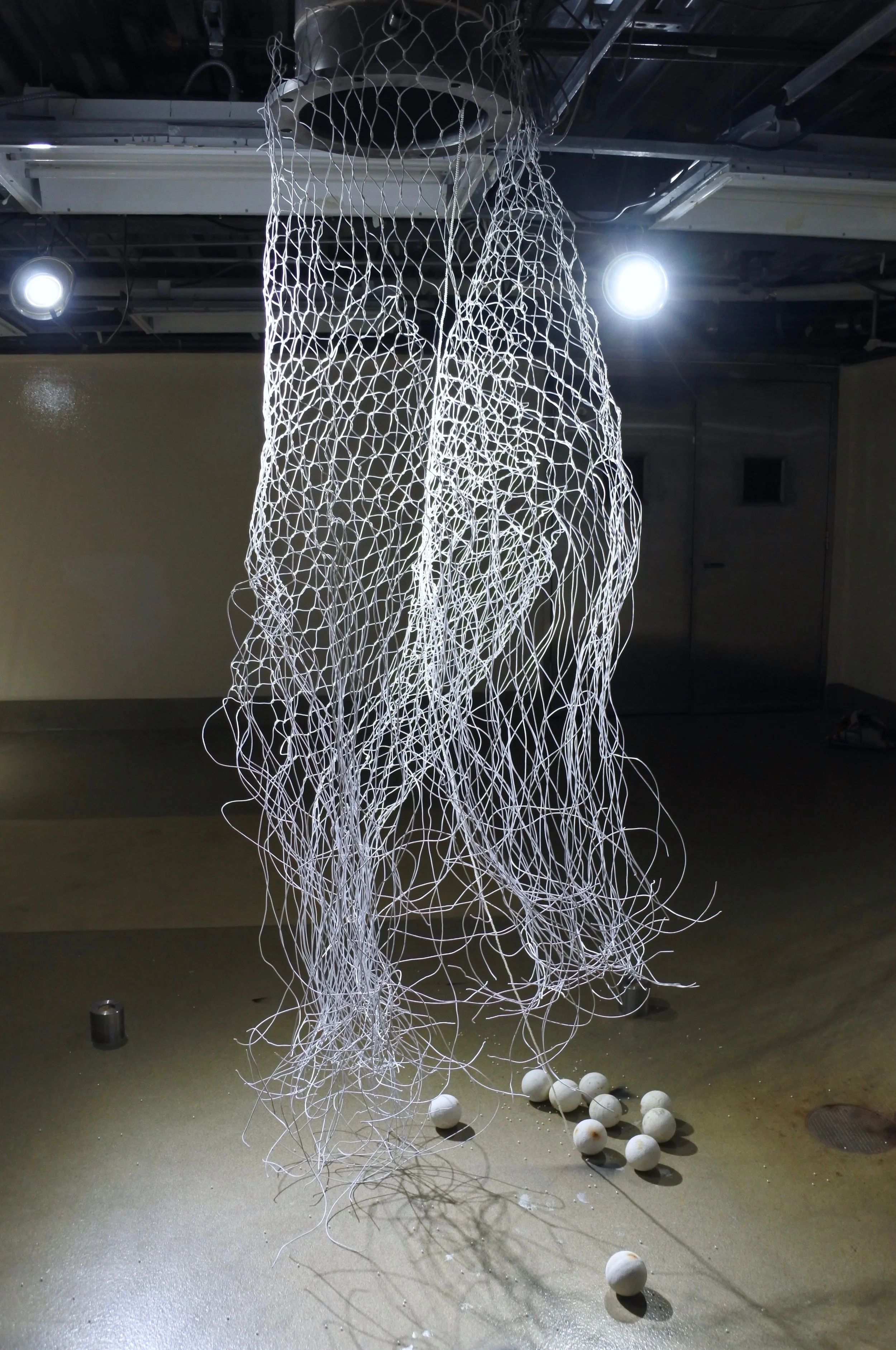 Snare Trap installation at Re: Art Show , Pfizer Pharmaceutical Factory, Brooklyn, NY July 2017