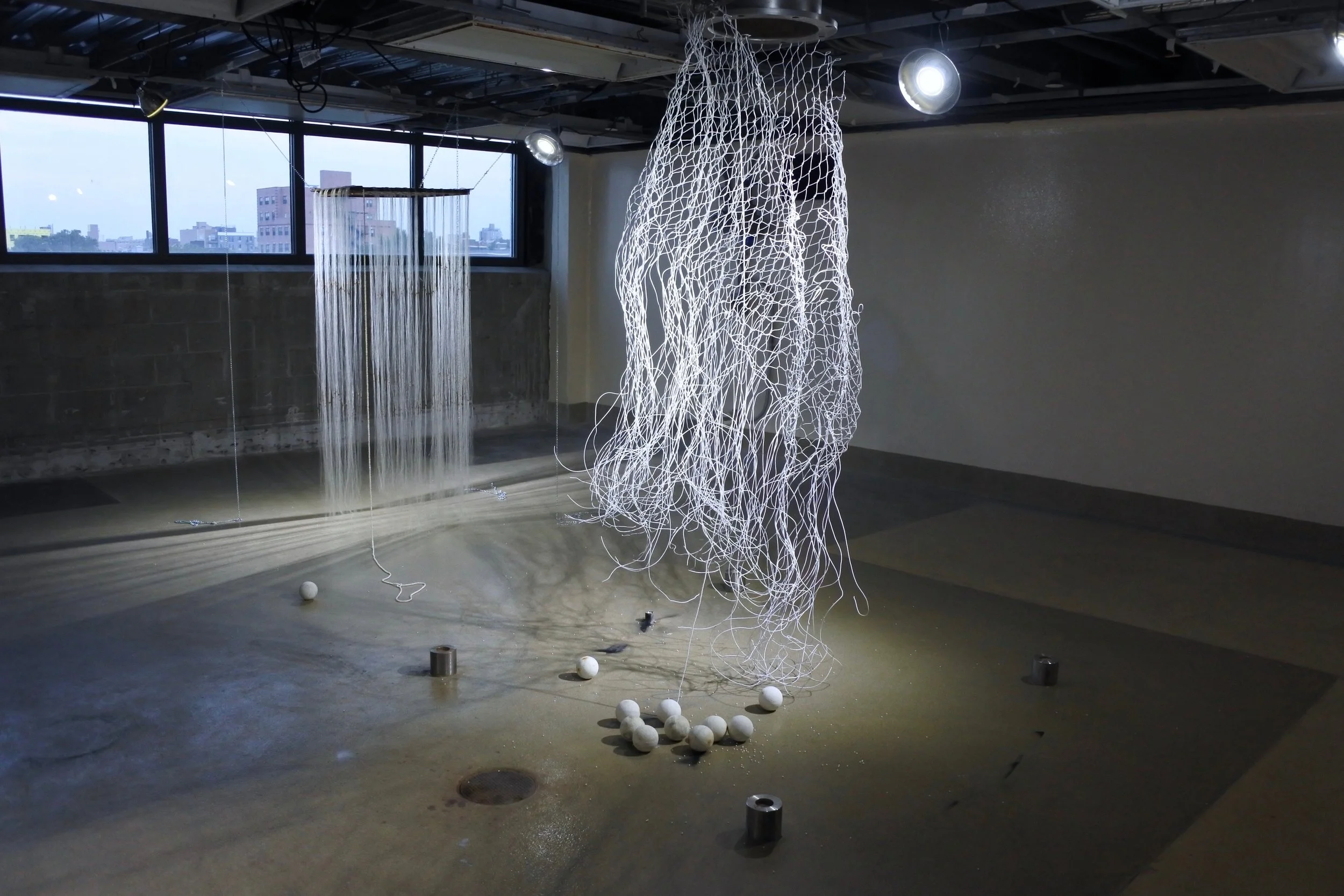 Snare Trap installation at Re: Art Show , Pfizer Pharmaceutical Factory, Brooklyn, NY July 2017